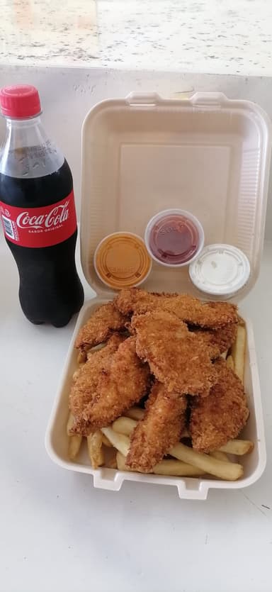 Combo-Pollo con papas grande + 2 Coca 600ml