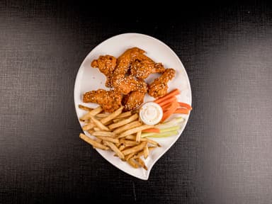 5 Wings y fries
