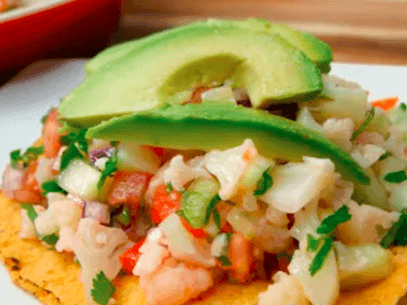 Tostada de Ceviche (pescado)