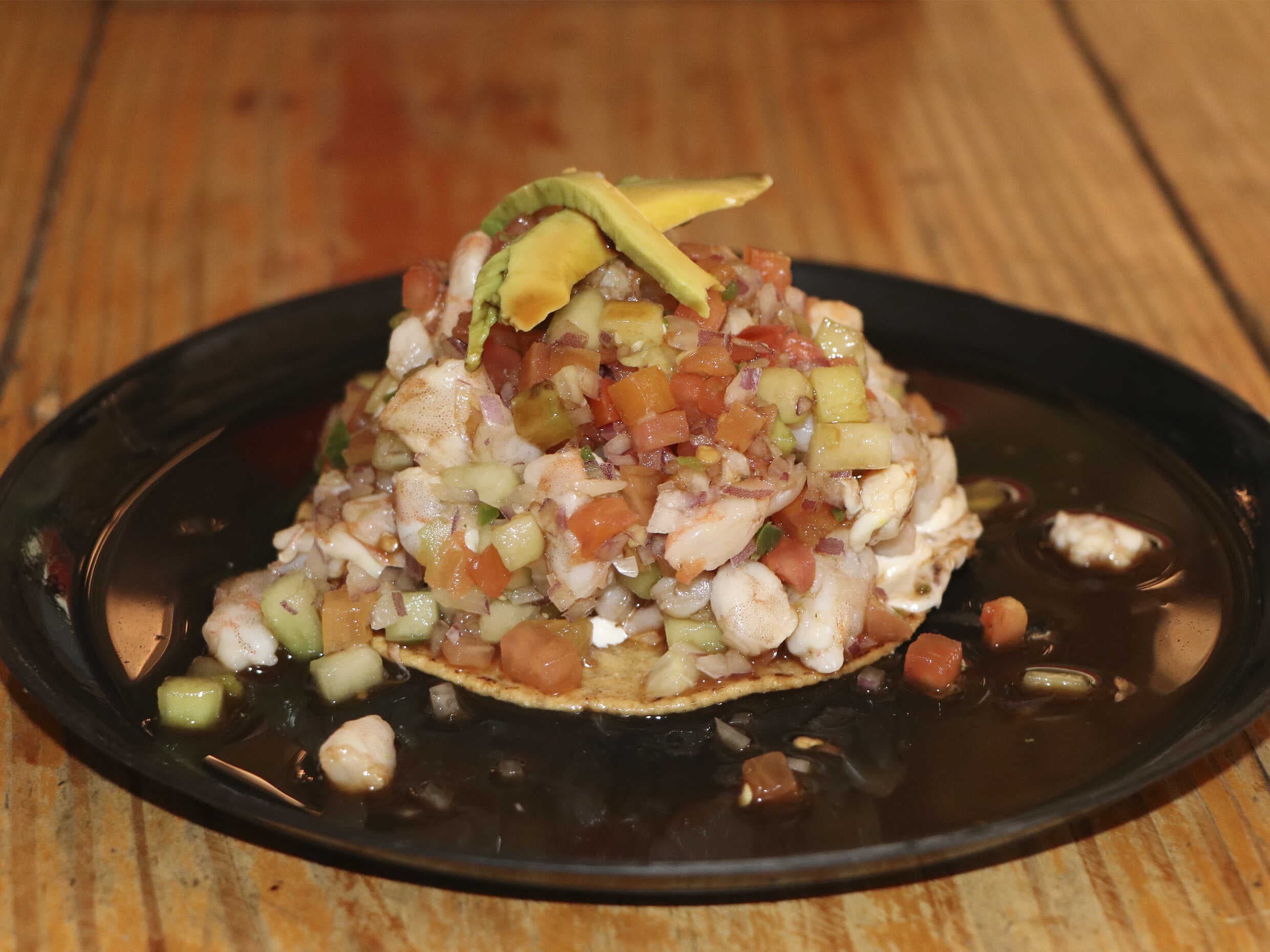 Tostada Ceviche de Camarón *