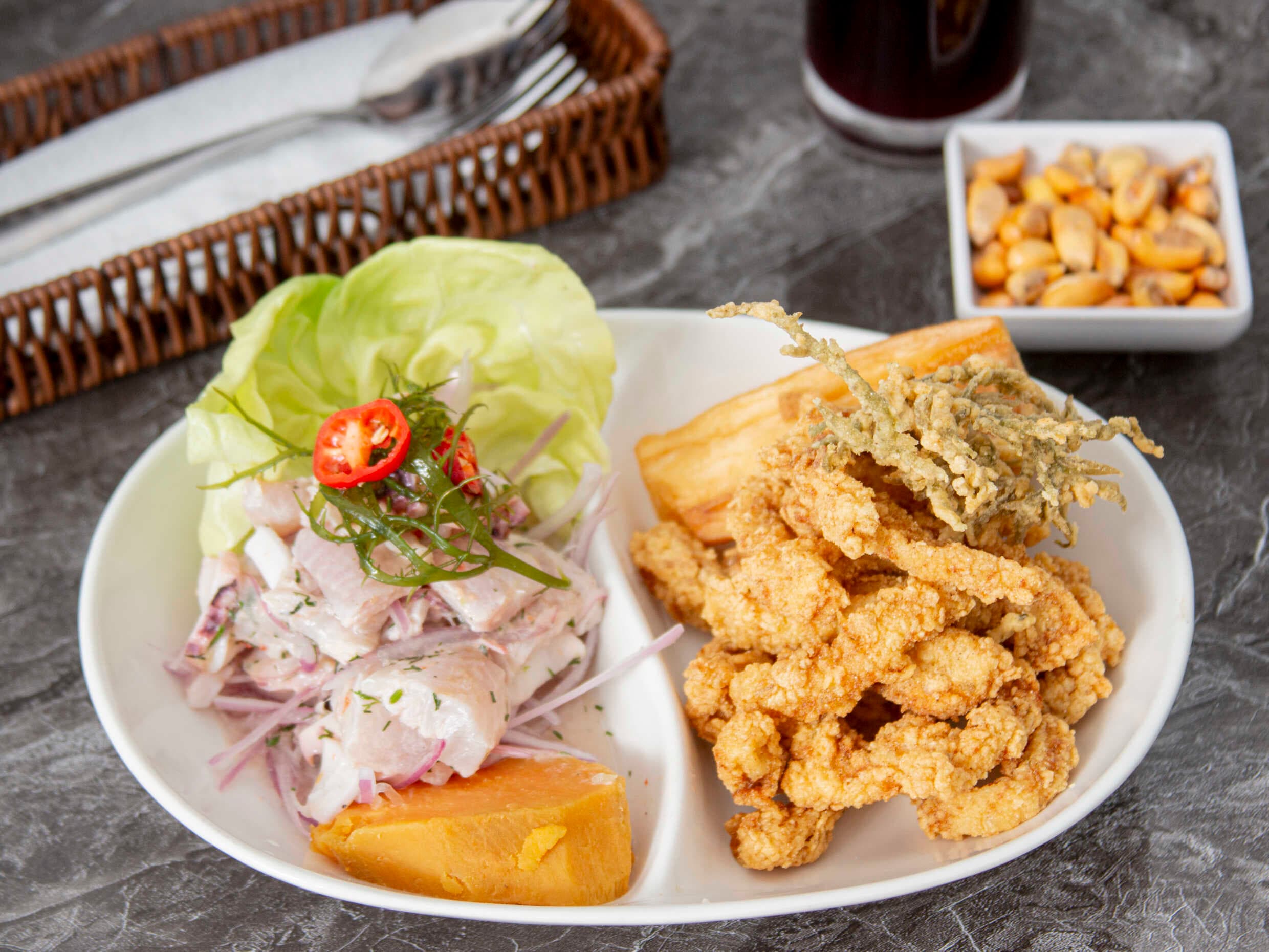 Duo 1 : Ceviche Mixto + Chicharrón Pota + Bebida