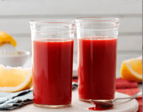 Jugo de naranja, zanahoria y betabel