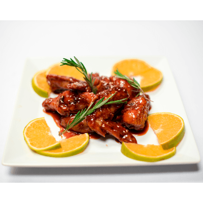 Alitas de Pollo Frito en Salsa 6 uds