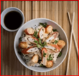Combo Gohan Hot Crab & Kushiage de queso & Té Negr