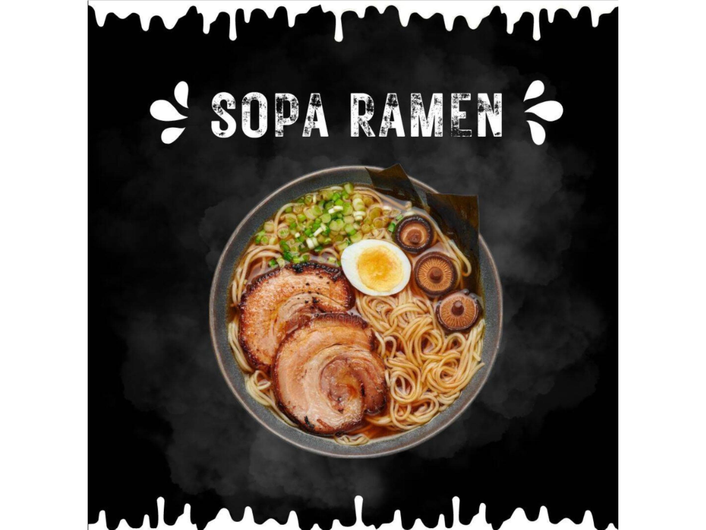 SOPA RAMEN CON FIDEOS Y  VEGETALES.