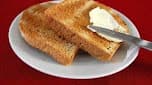 Pan tostado con mantequilla
