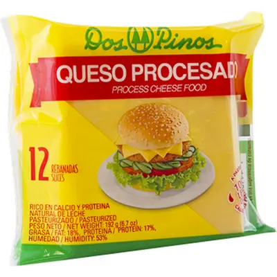 Queso Procesado Dos Pinos 12 unds 192 g