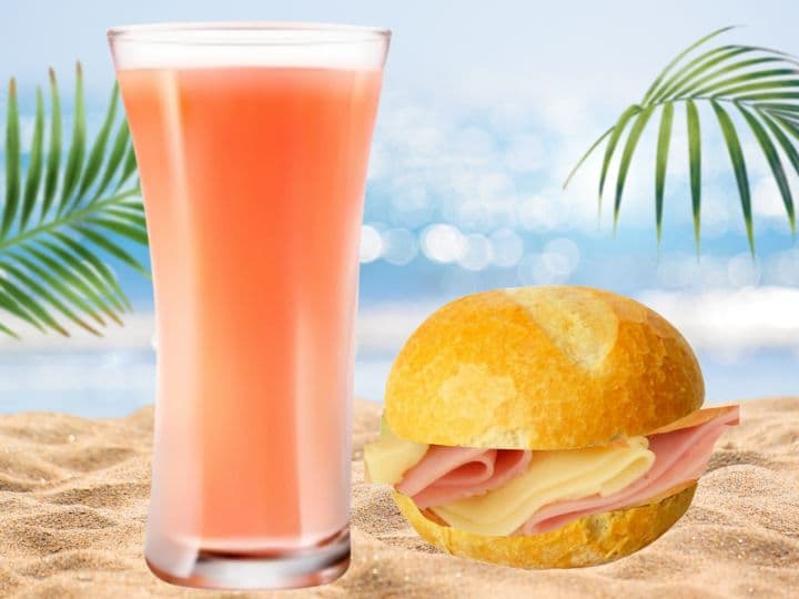 Combo 4: Jugo + Pan con Jamón y Queso