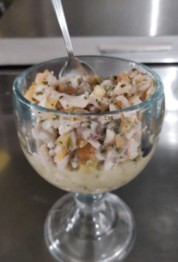 Ceviche Pescado Orden Grande ( vaso 16 onzas)
