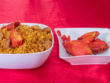 1/2 Pollo Frito + Arroz Paisa (1kg)