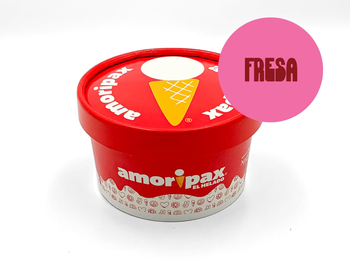 Porción Helado Fresa Amoripax 8 Oz