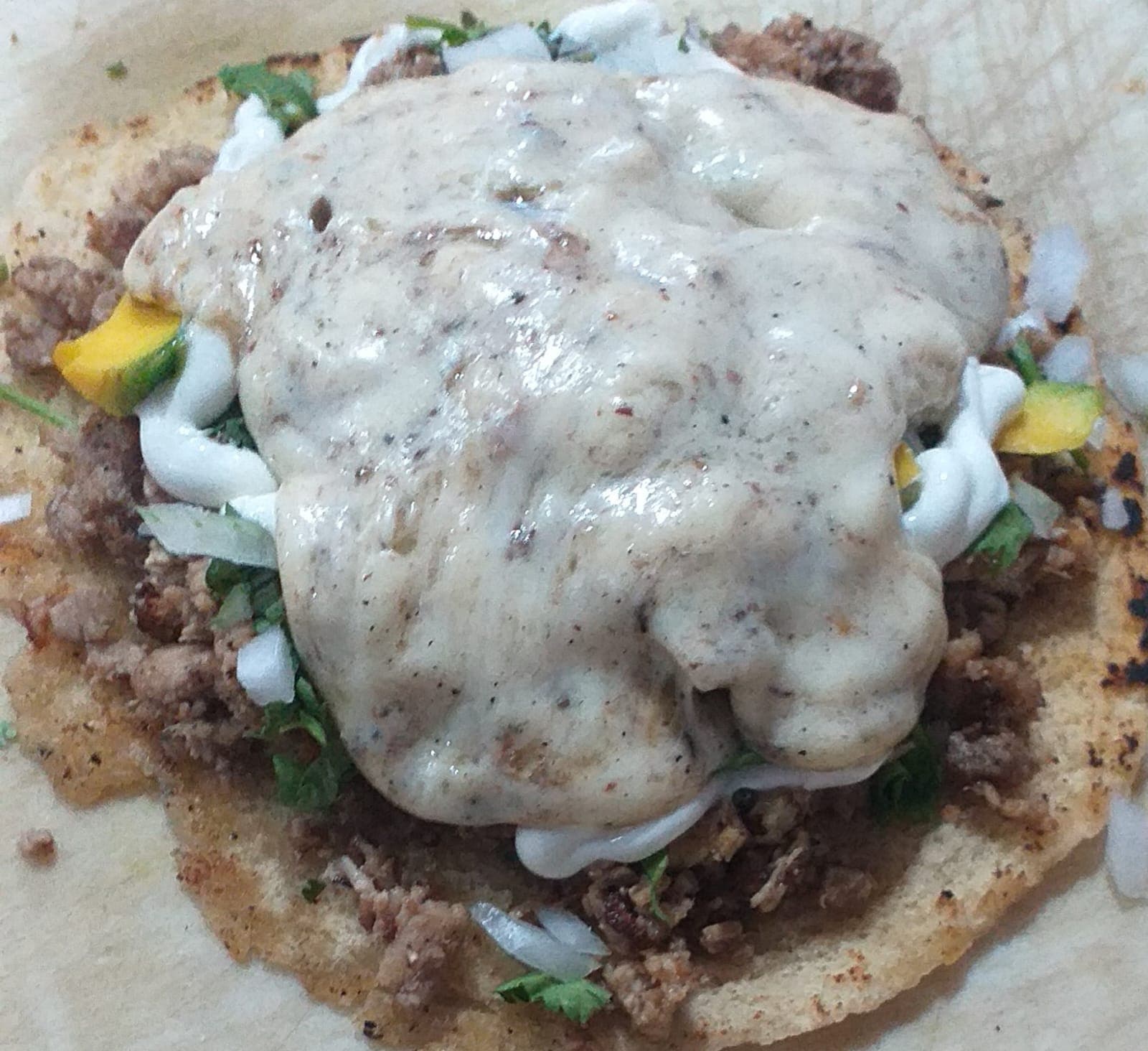 Taco de Harina con Queso Asadero Fundido