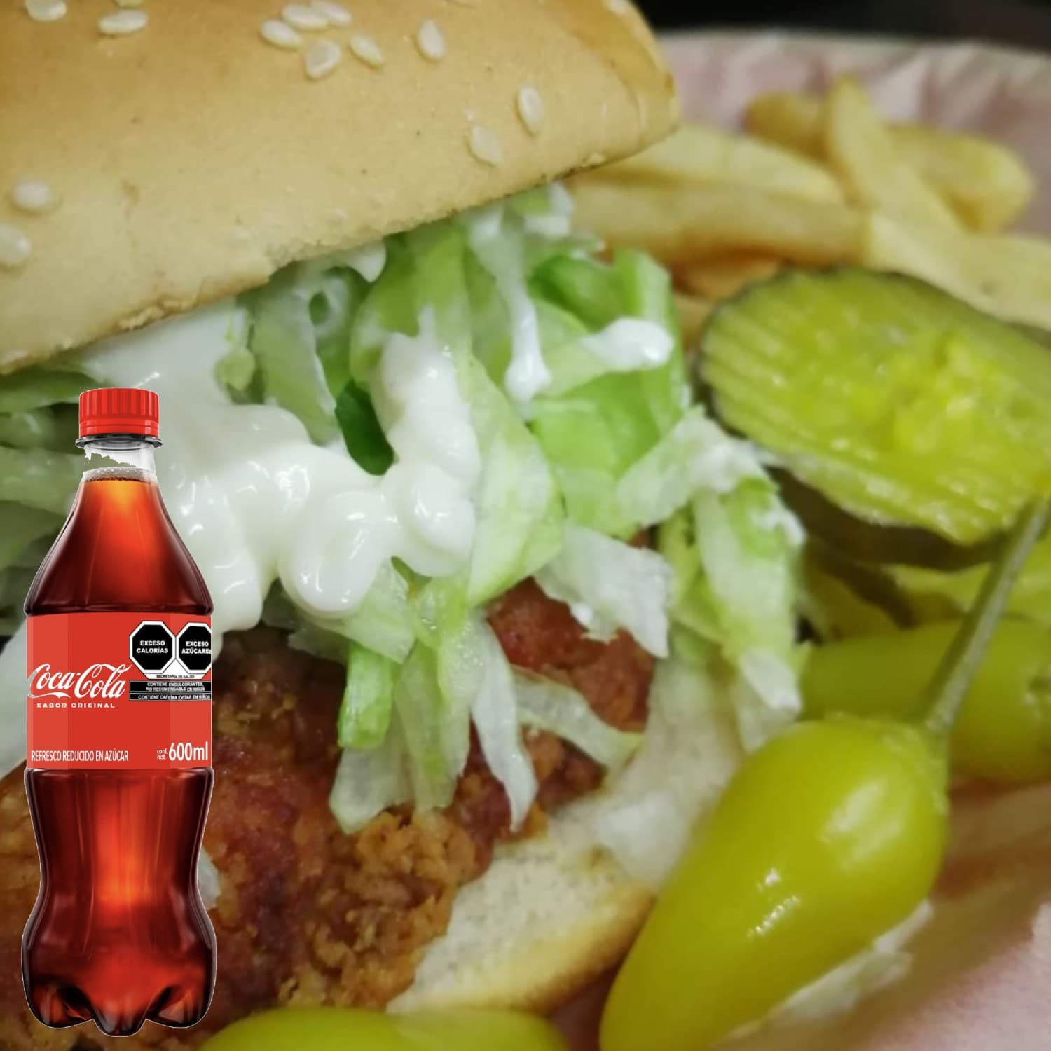 Combo Coca-Cola HamburguesaPolloCrispy+Refresco600