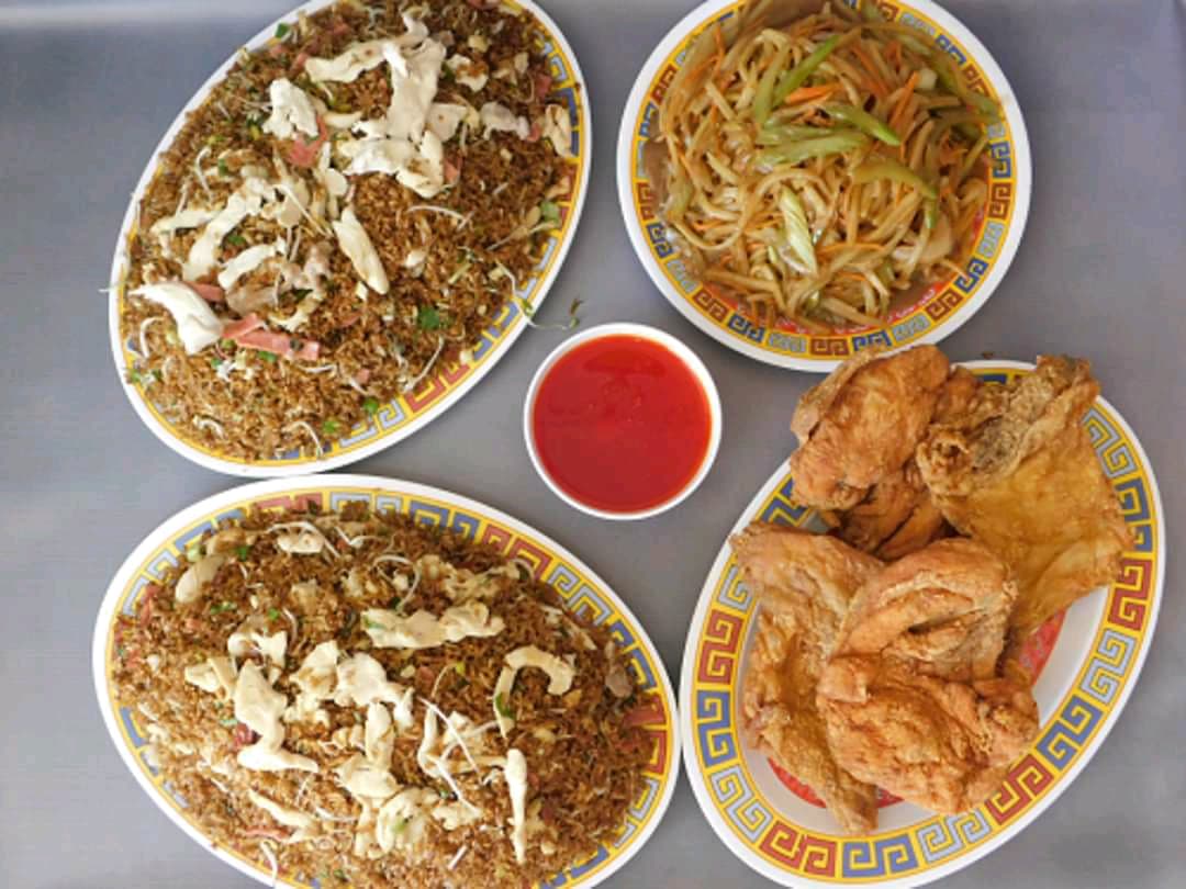 2 Caja grande arroz Chino +1/2 chop suey + 1 Pollo