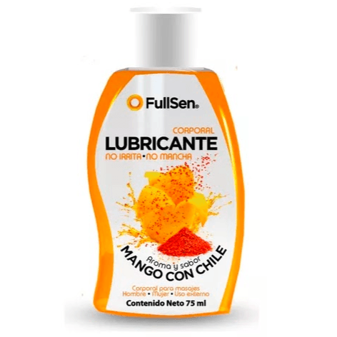 Fullsen lubricante corporal mango con chile gel 75mL.