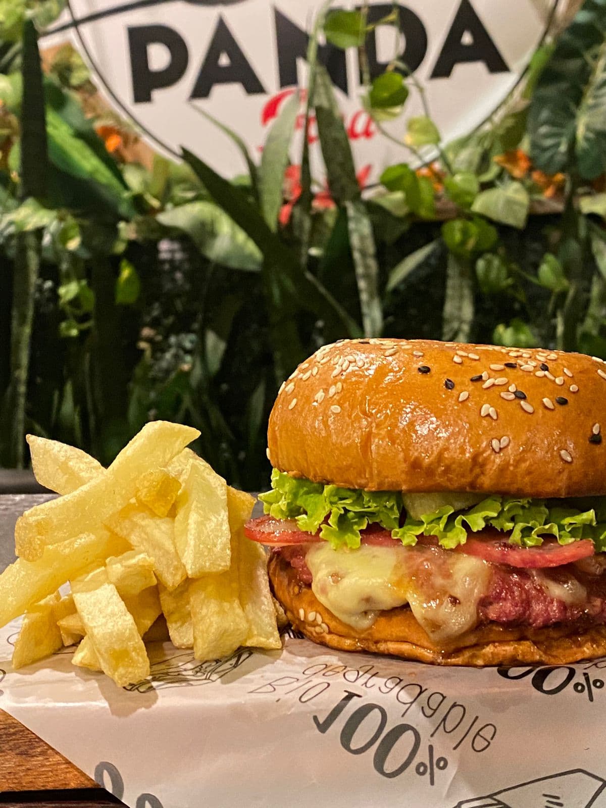Burger Especial Panda + Papas + Gaseosa
