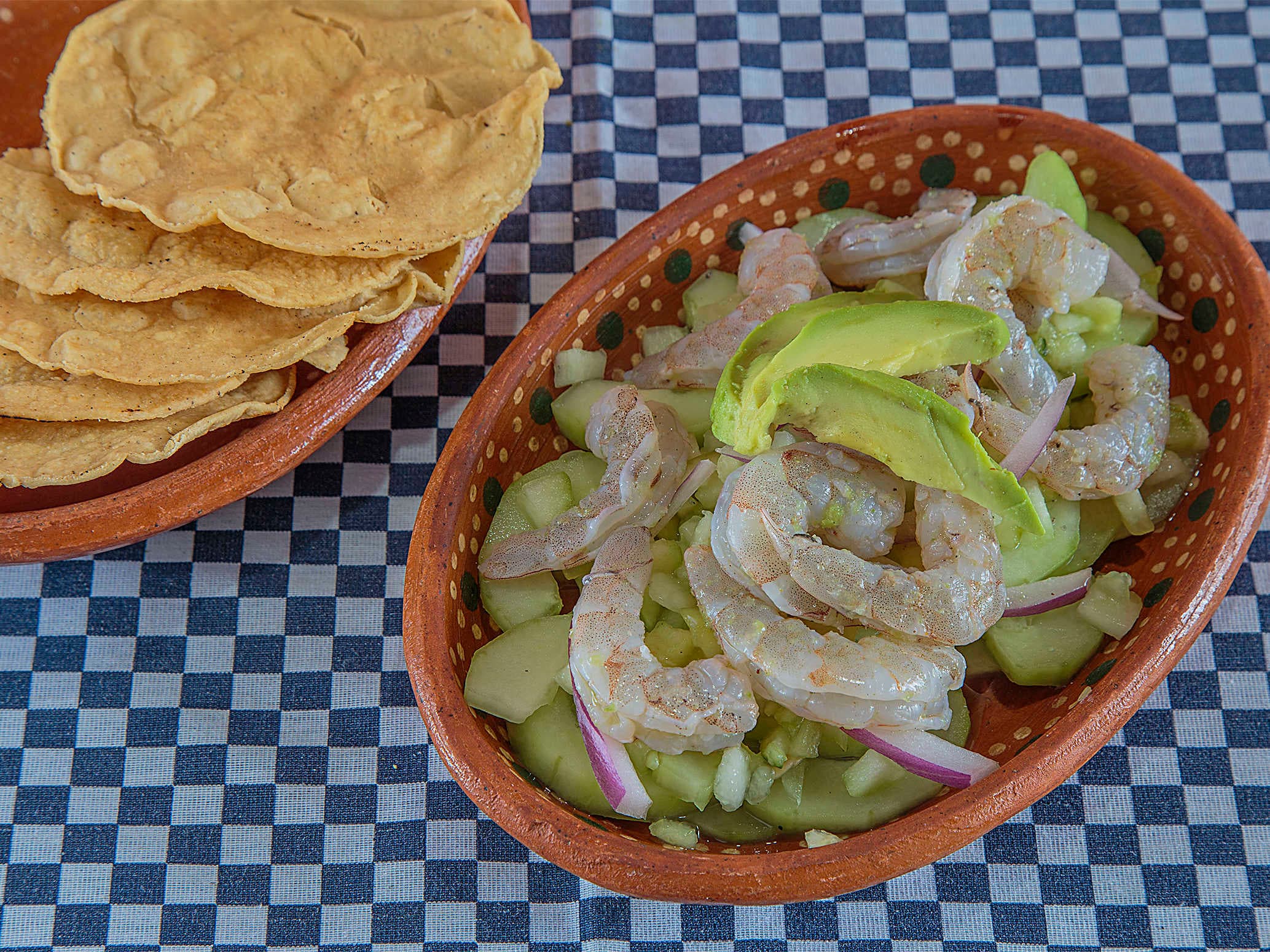 Tosta de Aguachile Verde de Camarón