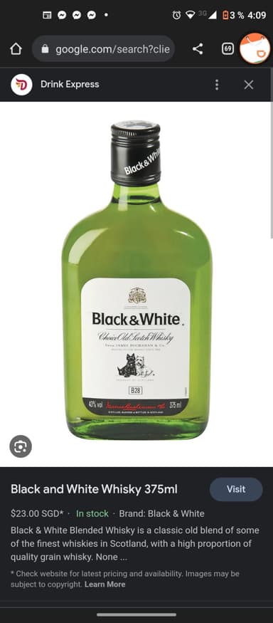 Whisky Black & White 200 ml
