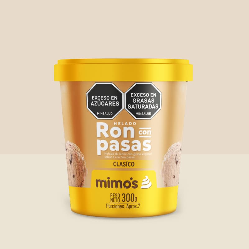 Medio Litro de helado Clasico Ron Con Pasas
