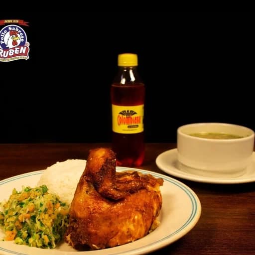 Combo 1/4 de Pollo, Ensalada, Consomé y Gaseosa