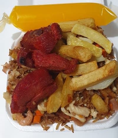 Arroz Chino + Costilla Cerdo + Papas