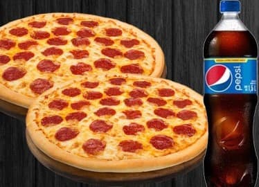 Paquete #1 (2 Pizzas Pepperoni +1 Refresco de 1.5)