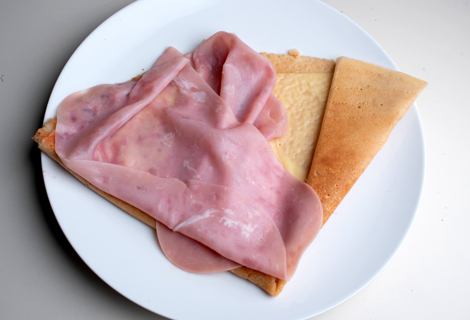 Crepa salada de Doble queso con jamón