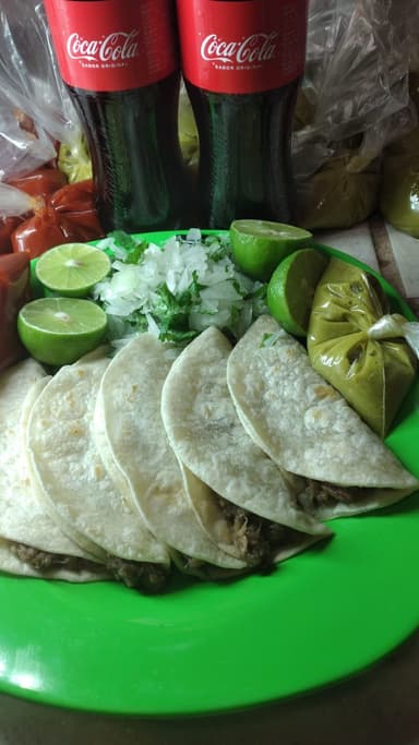 5 Tacos de Harina de Barbacoa