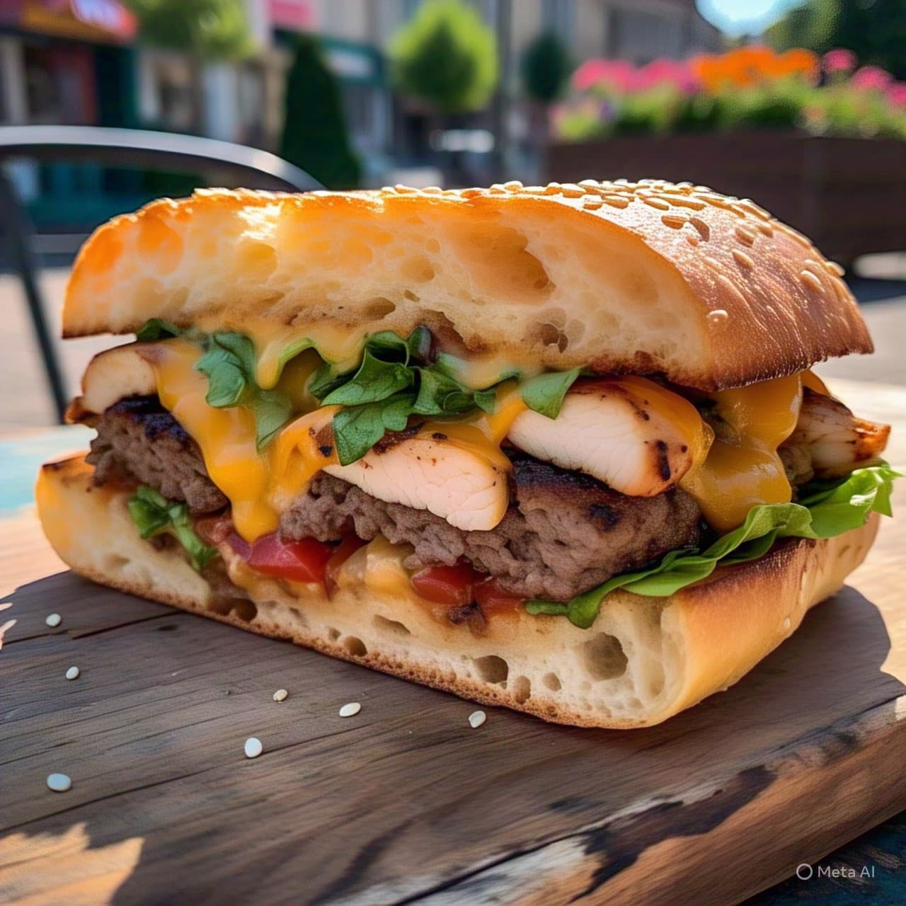 Sándwich de Carne y Pollo