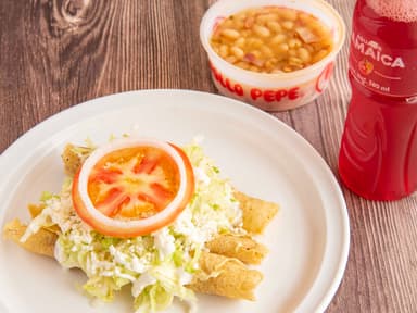 Flautas + Acompañamiento y Bebida