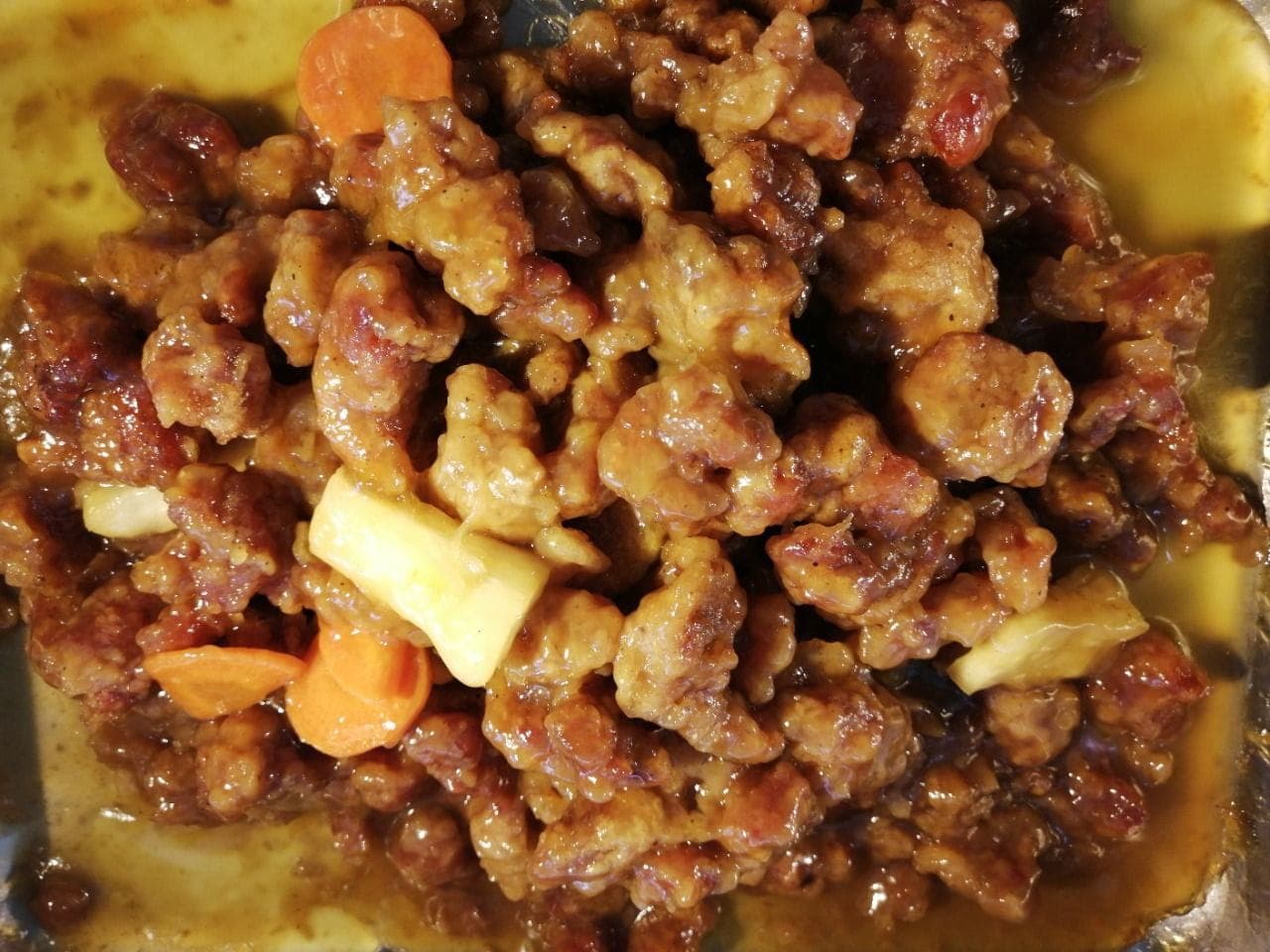 Charola Grande de Pollo Agridulce/大合甜酸鸡