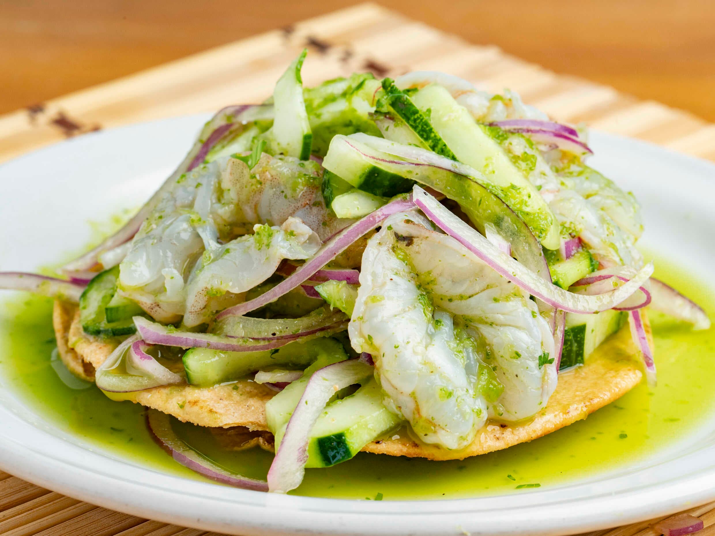 Tostada de Aguachile verde