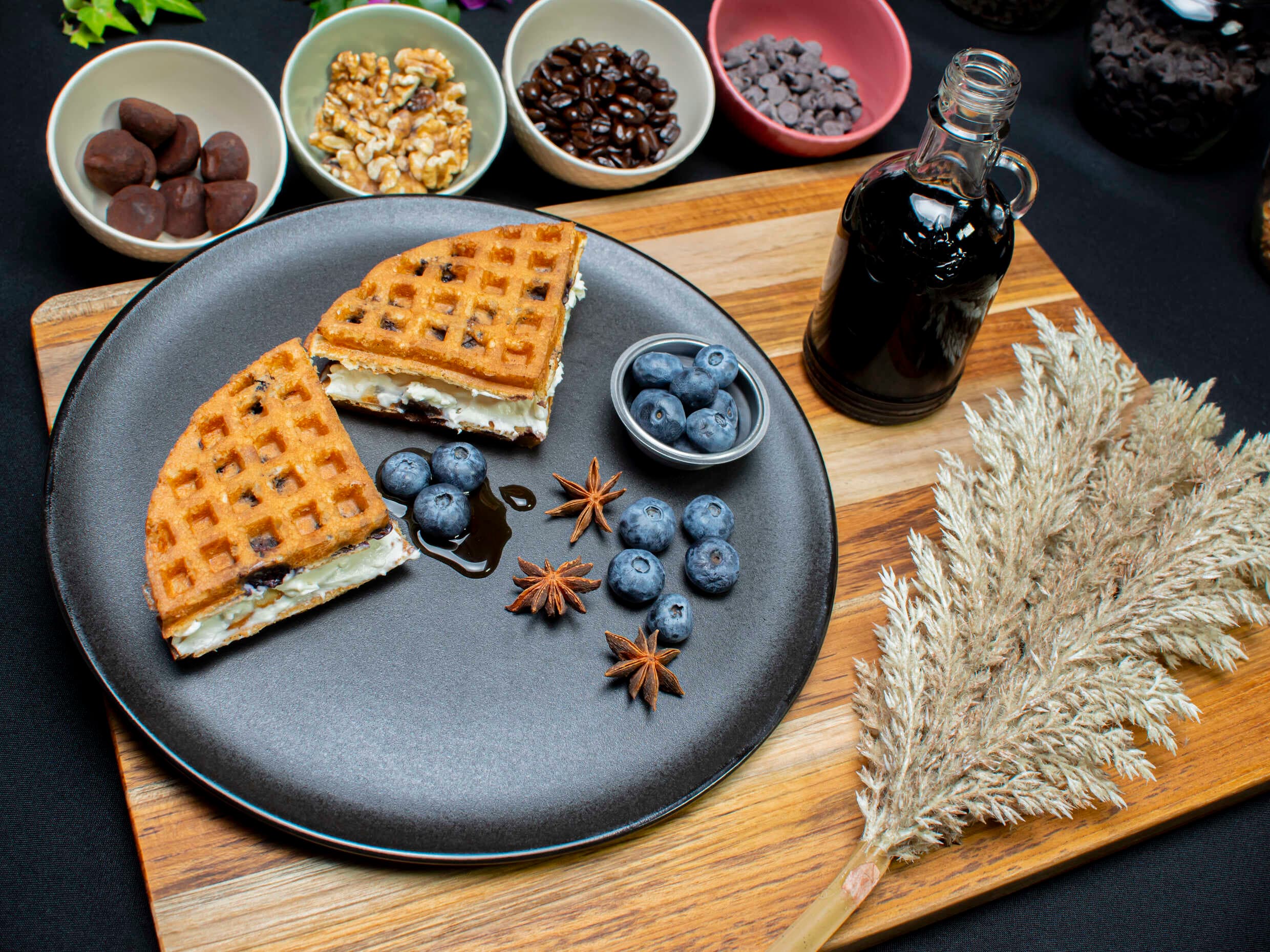 Waffle de Moras Azules
