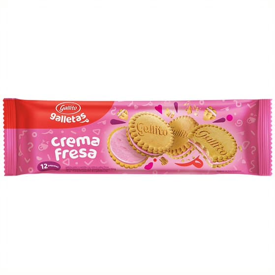 Galleta Crema Fresa Gallito 336g