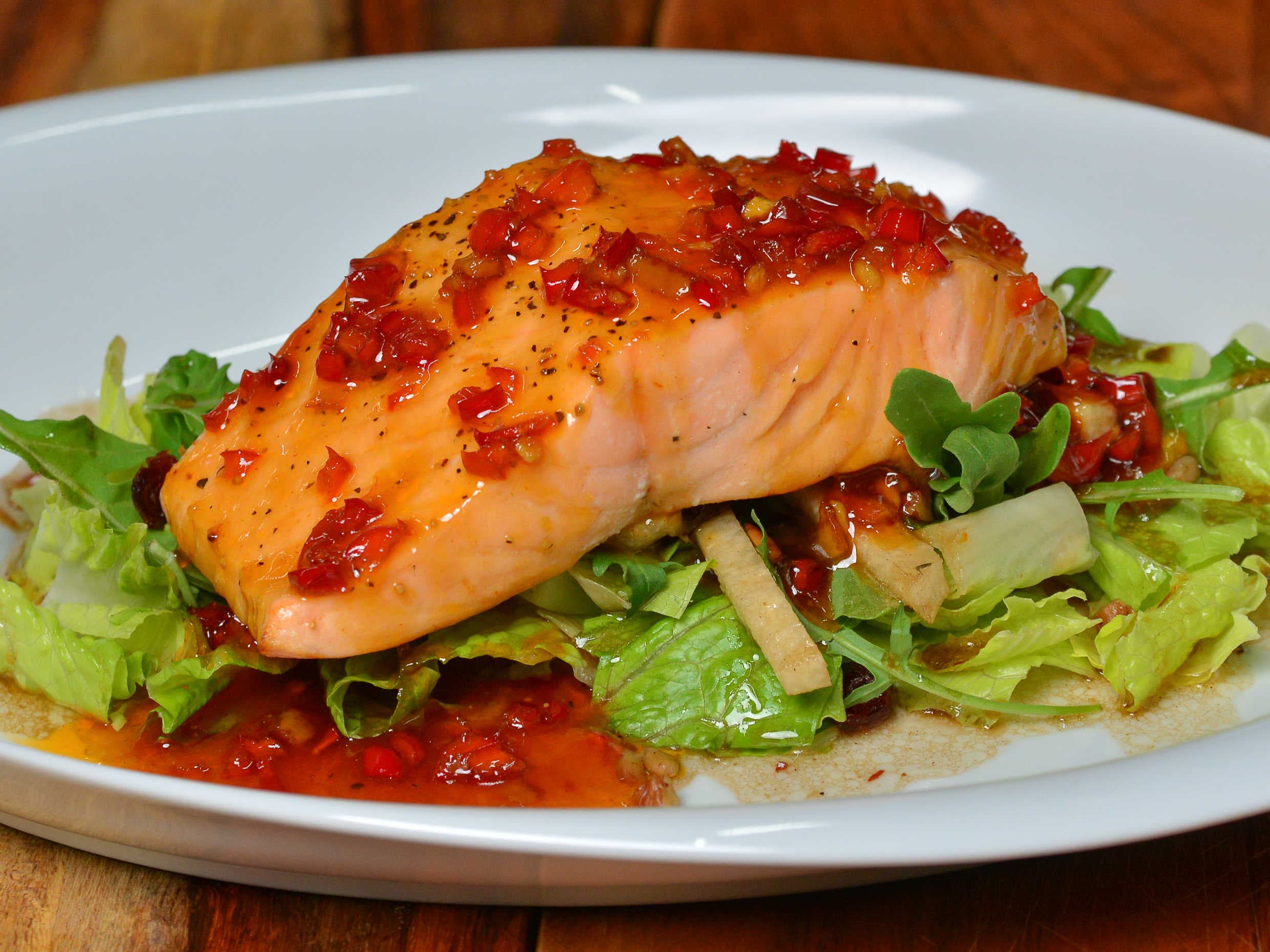 Salmón con Mermelada de Cítricos
