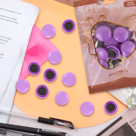 Imanes Organizadores Color Morado 10 Piezas
