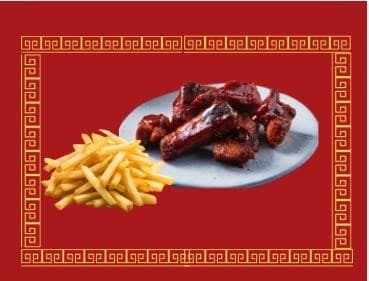Arroz Chino + Papas + Costilla Personal