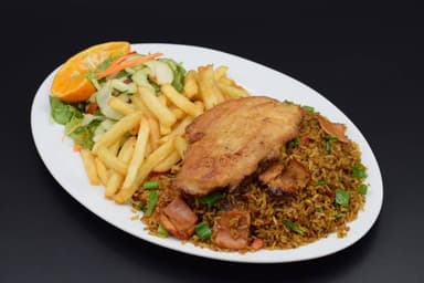 6B. Arroz Cantonés con pollo a la plancha