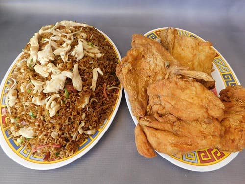 1 Caja Mega de Arroz Chino + 1 Pollo Apanado