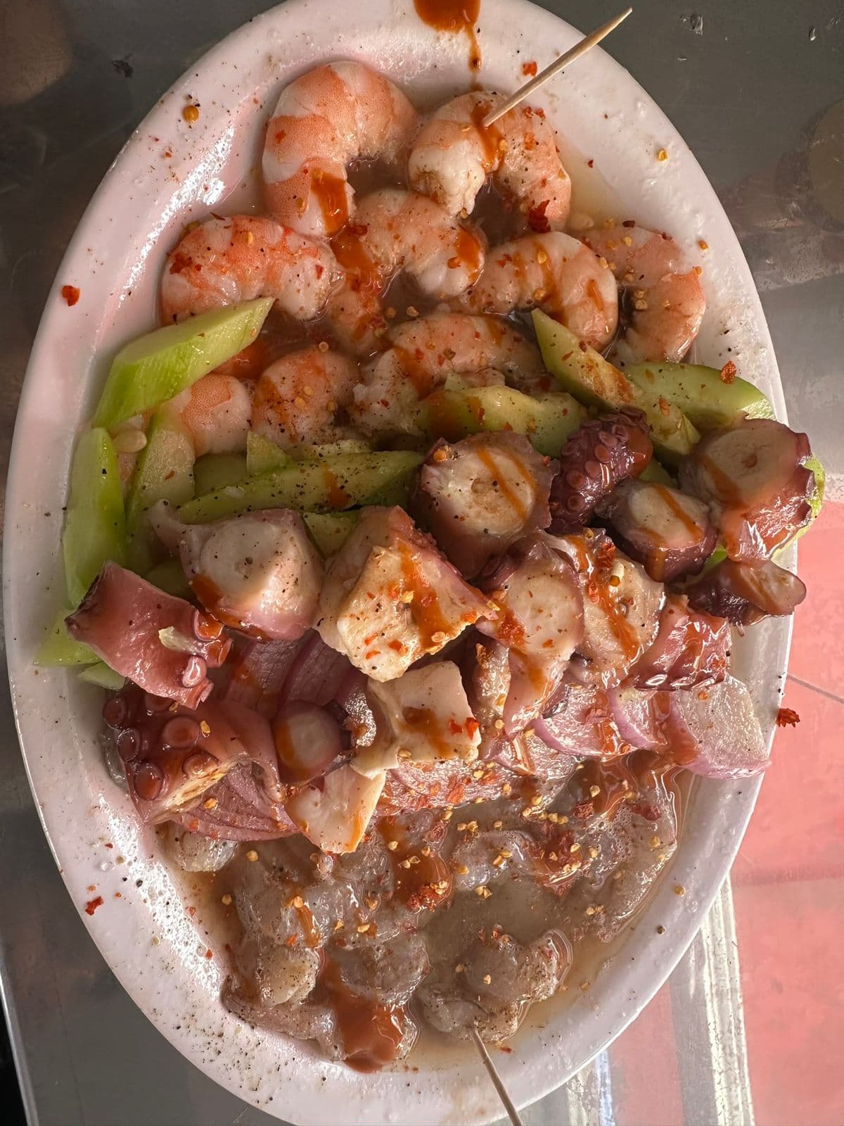 Aguachile Mixto con Pulpo