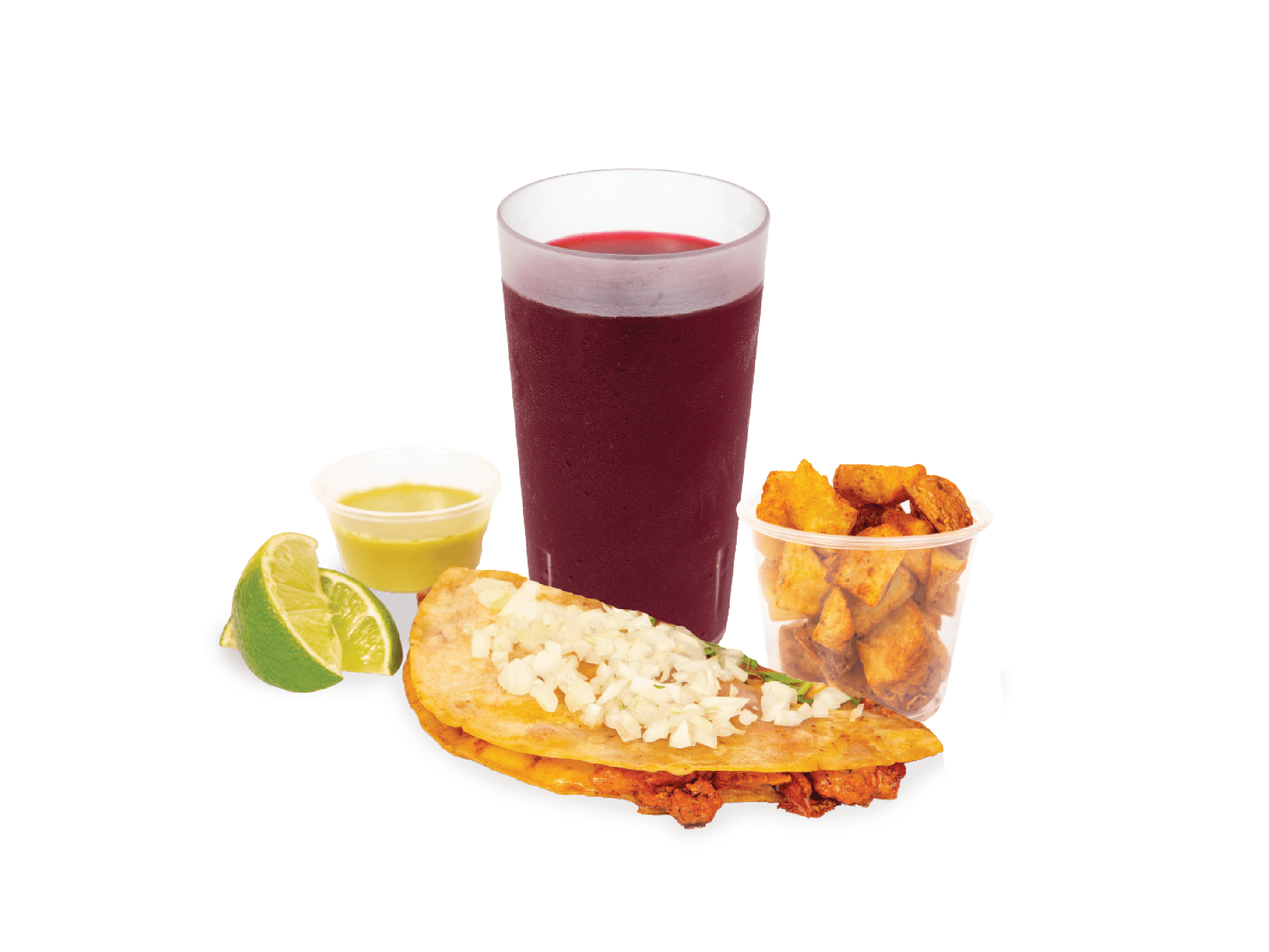 Media Gringa de Pastor + Papas pequeñas + Bebida