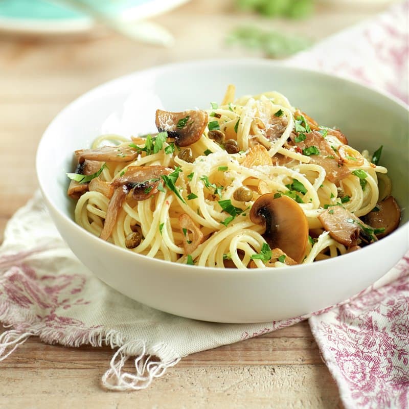 Espaguetti con Champiñones