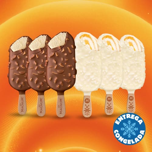 3 Magnum Almendras + 3 Magnum Sunlight