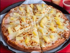 Pizza mediana hawaiana