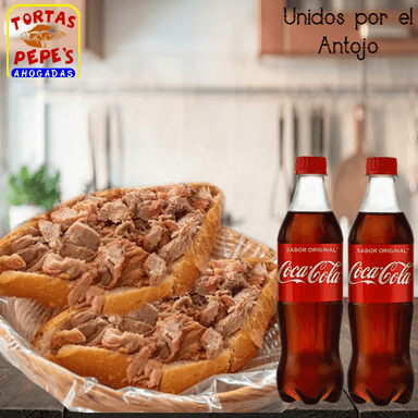 Combo1 2 tortas c carne y 2 cocas 500ml