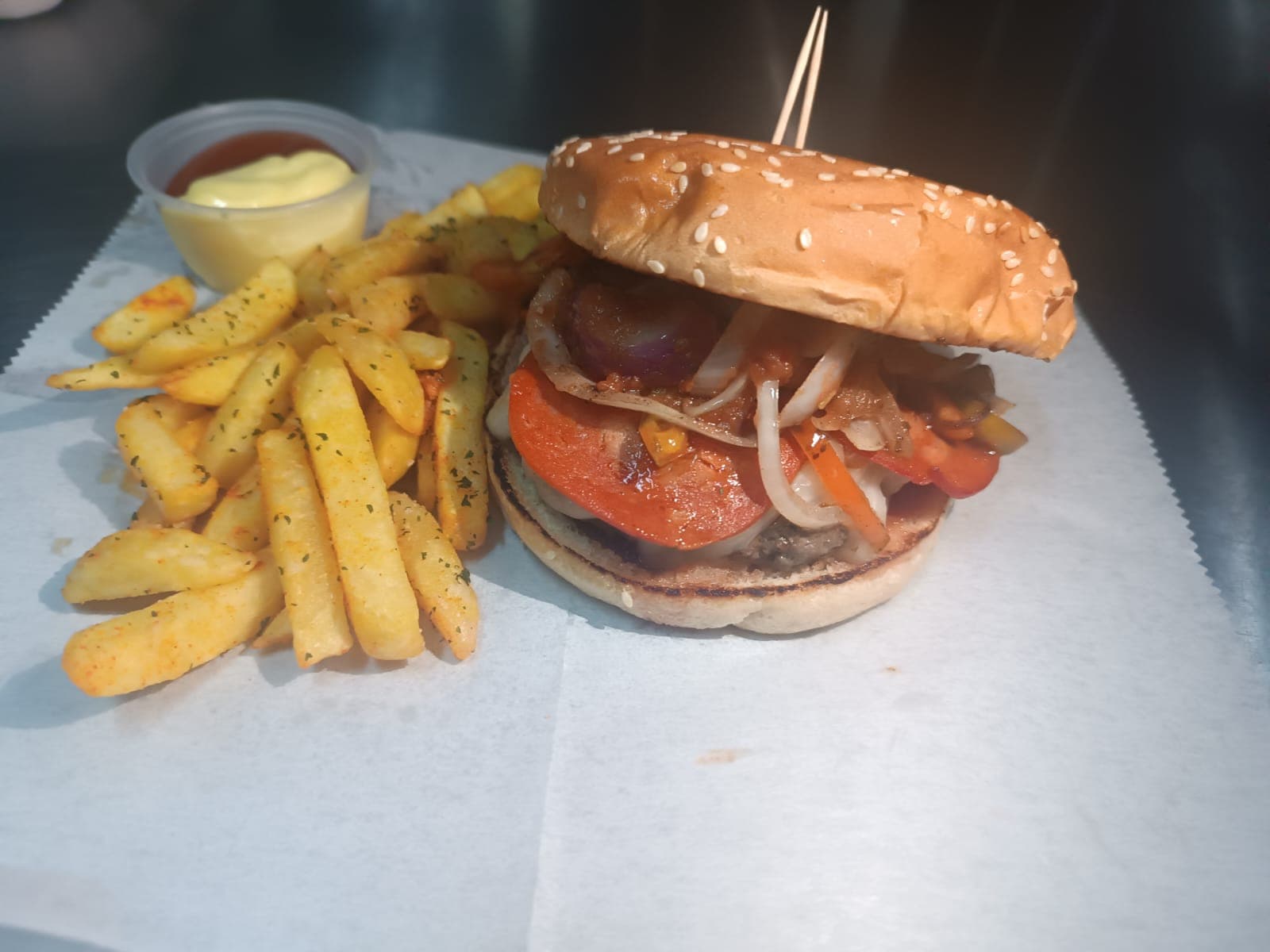 Burguer Pizza con Papas