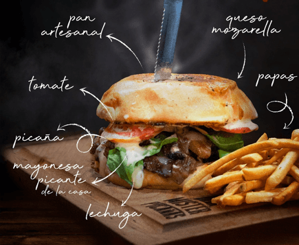 Hamburguesa de Picaña (Incluye Papas Francesas)