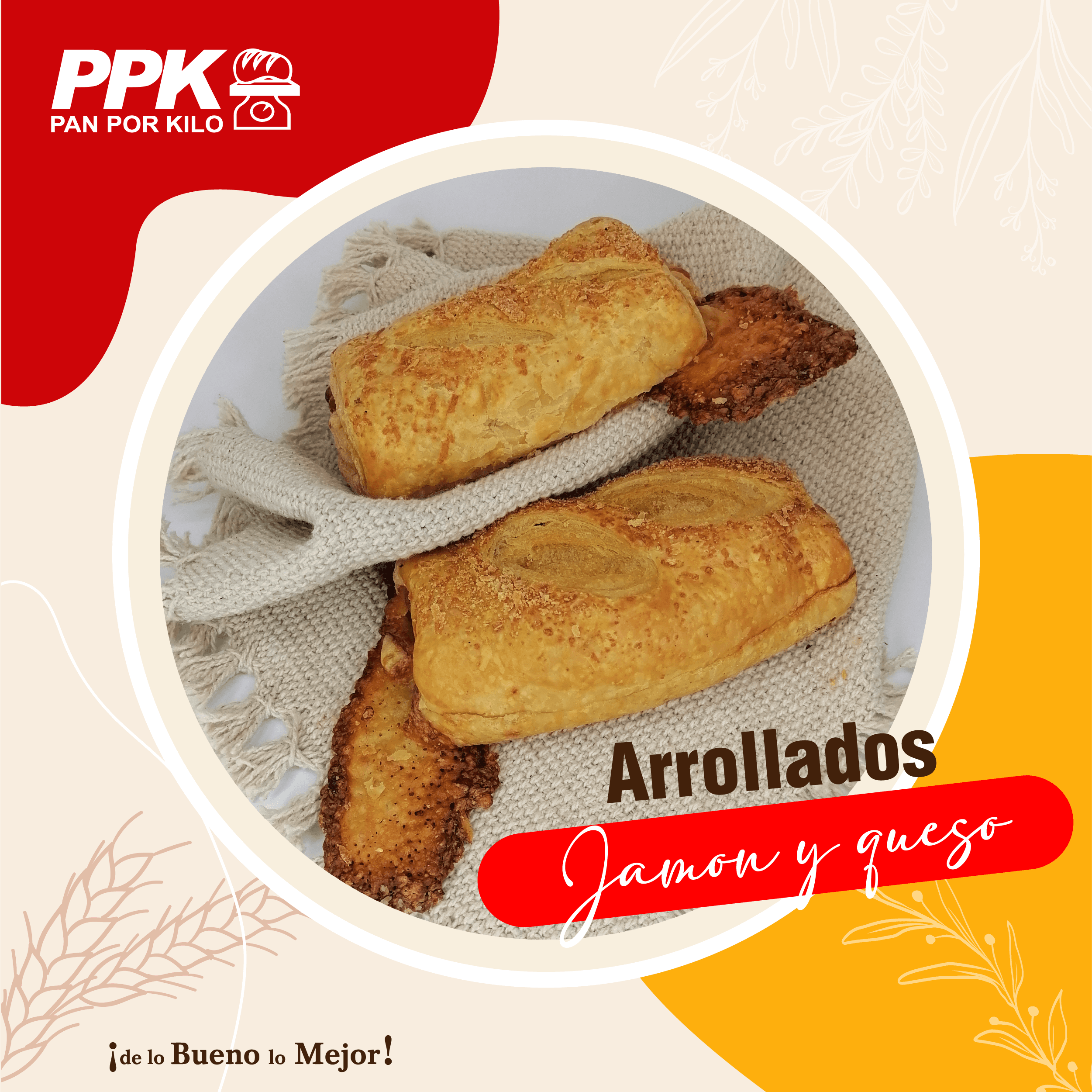 Arrollado de Jamón y Queso Mozzarella