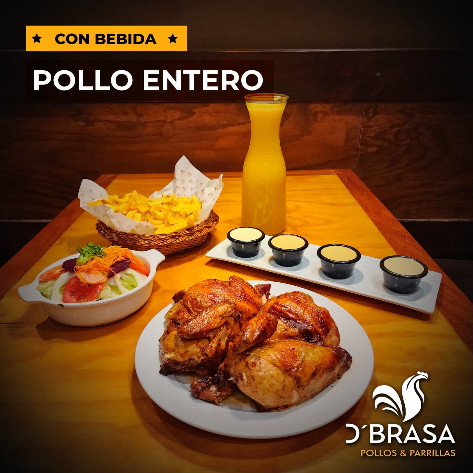 COMBO 1 POLLO A LA LEÑA + CHICHA 1L