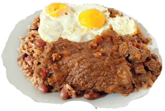 Calentado con Carne en Bisteck